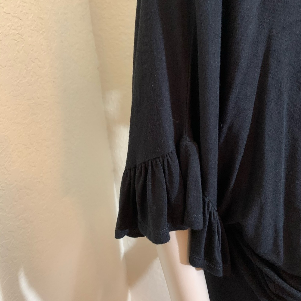 Promesa Black  Ruffled Short Sleeve Top - Picture 9 of 9
